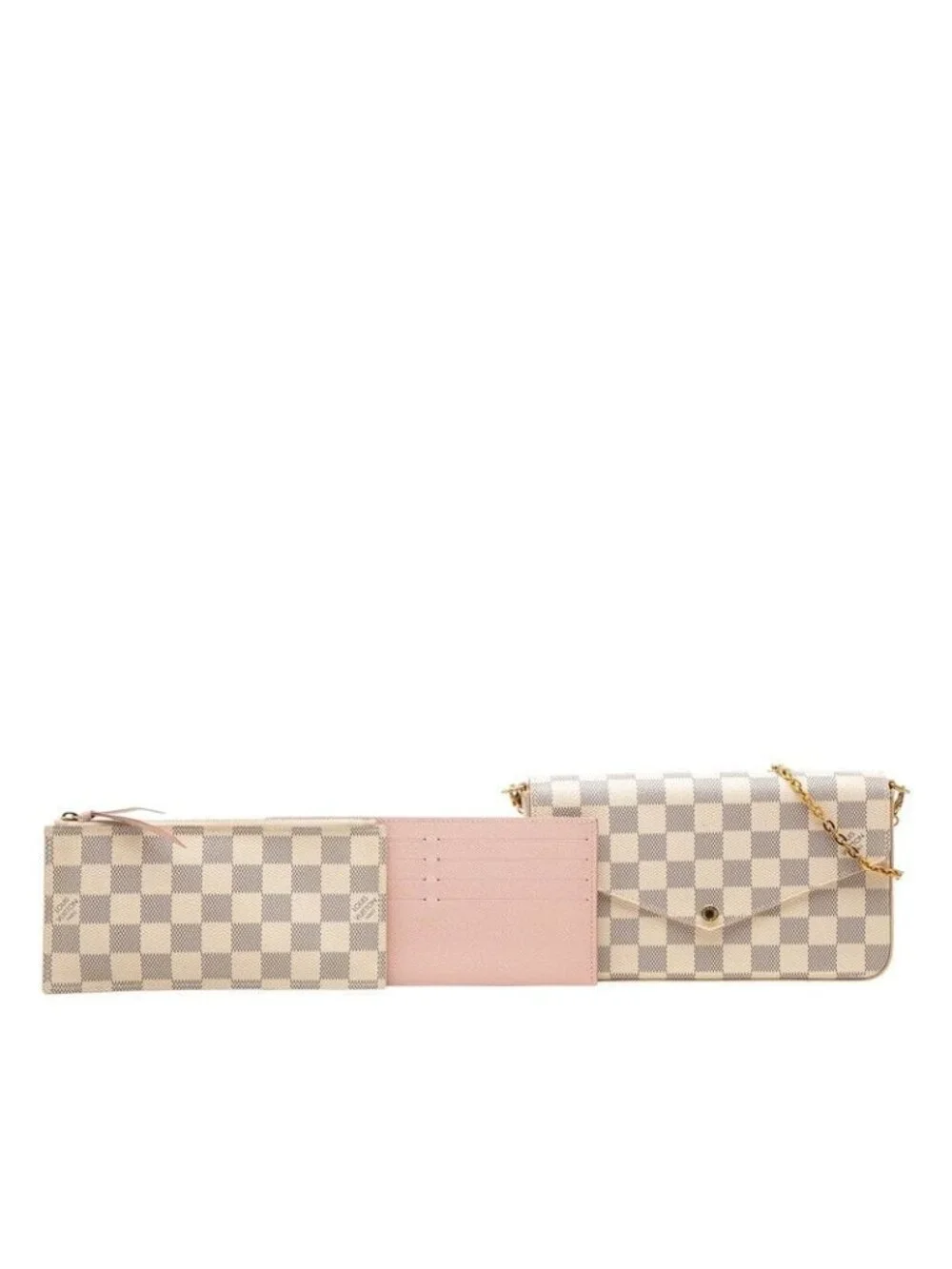 Louis Vuitton Damier Azur Pochette Felicity Chain Wallet Shoulder Bag White - Picture 7 of 7